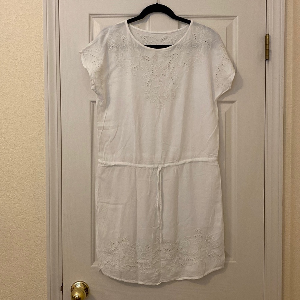 Espirit Drawstring Smock Eyelet Dress - S/M